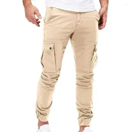 Men's Pants Men Work Trousers Secure Pocket Breathable Drawstring Cargo With Multi Pockets Elastic Waist For Ankle-banded