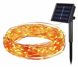 Strings 10m 20m Solar Strip Light Home Garden Copper Wire String Fairy Lights Chain Outdoor Powered Christmas Party Decor6268383