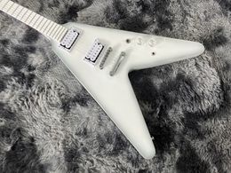 Chinese OEM electric guitar flying v white chrome hardware 6 strings