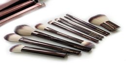 Hourglass Makeup Brushes Set 10Pcs Powder Blush Eye Shadow Crease Concealer Brow Liner Smudger DarkBronze Metal Handle Cosmetic6708470
