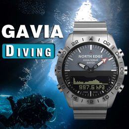 24ss masculino negócios inteligente lazer relógio à prova dwaterproof água natação dupla exibição esportes pedômetro altitude pressão profundidade medidor de mergulho