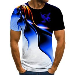 Designer Men's T-shirt 3D Camouflage Print Trend Casual Short-sleeved Round Neck T-shirt Mesh Cloth Milk Silk New Men's Wear