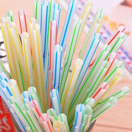 100pcs/bag Disposable Plastic Drinking Straws 20.8*0.5cm Multicolor Bendy Drink Straw For Party Bar Pub Club Restaurant 11 LL