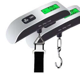 110lb/50kg Digital Luggage Scale Travel Essentials LCD Display Hanging Baggage Suitcase Weight Scale Portable Handheld Scale W0211