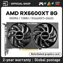JIESHUO AMD RX 6600XT 8GB 2048 video graphics GPU GDDR6 128Bit rx6600xt 8g Suitable for desktop PC desktop games office and othe