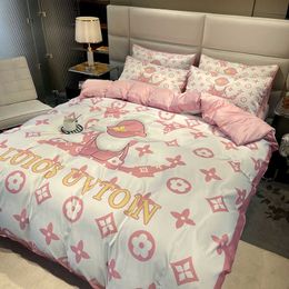 High-end light luxury bedding ground wool bed sheet set bed cap four-piece fully washed cotton winter high-end thickened baby fleece 24031423