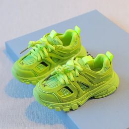 Spring Children Sports Shoes Boys Girls Fashion Clunky Sneakers Baby Cute Candy Colour Casual Kids Running 240307