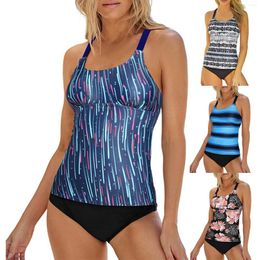 Women's Swimwear Summer Retro Printed Swimsuit Fashion Beach Two Piece Sunflower Outfit Women Bottoms Shorts