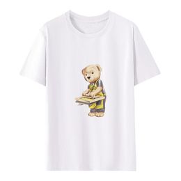Nowa koszulka damska, projektantka 2024 Krótkocześnie koszulka polo, koszulka z nadrukiem zwierząt, 100% bawełniany letni top