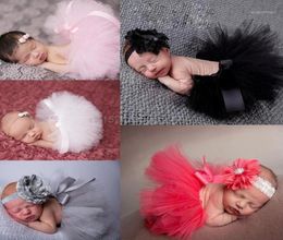 New Flower Newborn Baby Tutu Skirt and Matching Headband Set Fluffy Baby Girl Tutu Skirt Pography Props Shower Gift16030420