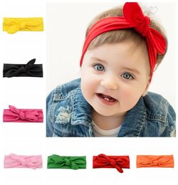 Baby Girls Bunny Ear Headbands Bows Elastic Bowknot Headbands Children Hair Accessories Hairband Kids Turban Knot Headbands Headwe8363083