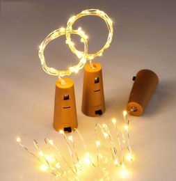 2M 20LEDs LED String Light Cork Shaped Bottle Stopper LED Battery Light Glass Copper Wire String Light For Xmas Party Wedding Dec4954815