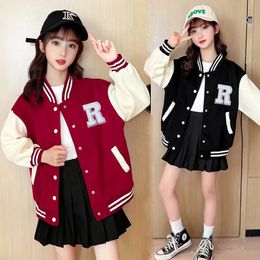 Giacche da baseball per ragazze adolescenti per 514 anni Vestiti per adolescenti Abbigliamento sportivo per bambini Cappotto Primavera Autunno Moda Giacca per ragazzi 240301