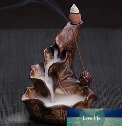 Incense Cones Or Burner Chinese Pottery Crafts Creative Home Decor Lotus Pond Smoke Backflow Incense Sticks Burner Censer5560795