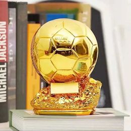 Decorative Objects Figurines New Golden Ballon Football Excellent Player Award Competition Honor Reward Spherical Trophy Customizable Best Gift Home Decor T2403