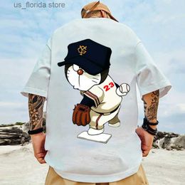 Men's T-Shirts Japanese Anime T-shirt Cartoon Character Print Summer Cotton High-quality Strt Casual Unisex Tops Short Slve Fr Shipping Y240321