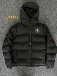 Mens Down Parkas 2024 Fashion Men Black Trapstar Down Jacket Irongate Detachable Hood Etter Embroidered Hoodie Winter Warmth Mens Coats Jackets