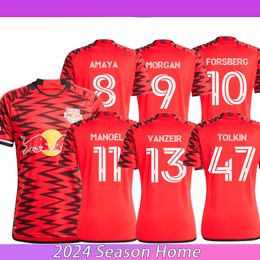 New York Soccer Jerseys Red Maglia BURKE LUQUINHAS VANZEIR AMAYA NEALIS TOLKIN MORGAN BULLS 24 25 Men 2024 MLS Football Shirts Uniforms