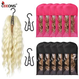 Wig Storage Bag Extra Long Hair Extension Storage Bag With Hanger For Wigs Hair Extensions Hairpiece Wig Bag With Wig Hanger 240314