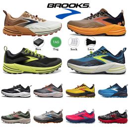 Running shoes Brooks Brook Cascadia 16 Launch 9 Designers shoe Hyperion Tempo triple black white grey yellow orange mesh trainers men women sports sneakers runners