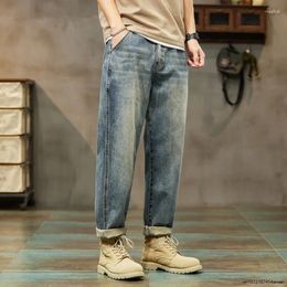 Jeans da uomo autunno inverno vintage larghi casual dritti da uomo tendenza moda aggiungi pantaloni in denim harem tutto-fiammifero in velluto pantaloni spessi maschili