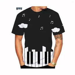 Men's T Shirts Summer Fashion Piano Musical Note 3D Printed Men Women Shirt Sweatshirts Funny Pullover Sportwear Size