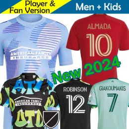 2023 2024 Atlanta Fußballtrikots 23 24 United FC Home Away 3rd Schwarz Rot Grün Fußballtrikot 23 24 Kurzarm Herrenuniform Major League ALMADA GIAKOUMAKIS LOBJANIDZE