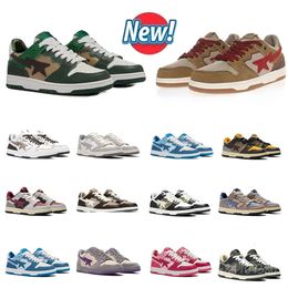 Designer Casual Shoes Bapestar Mens Womens Sta Low Platform Black Camo Blue Grey Black University Red Suede Sports Sneakers Trainers Walking Jogging Runners