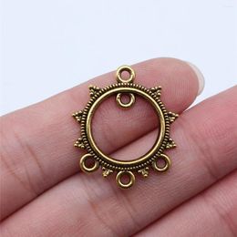 Charms Pendant Necklace Porous Earring Connector Accessories For Jewellery 10pcs Antique Gold Colour