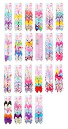 126 Colour 5quot Hair Bow Girl Colourful Print Barrettes Cool Baby Accessories Unicorn Jojo Siwa Bows 6pcsCard Packing8216779