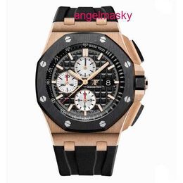 AP Watch Lastest Celebrity Watch Royal Oak Offshore Series 26401RO Rose Gold Black Dial Three Eyes Chronograph Male Fashion Leisure Business Sports Machinery Watch