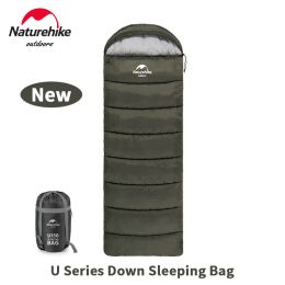 Gear Naturehike New U Series Camping Sleeping Bag Ultralight Envelope Splicing Keep Warm 3 Season Cotton Down Sleeping Bag Travel