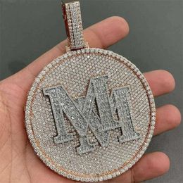 Fine Jewelry Men Pendant Necklace 925 Sterling Silver Letter a b m Hip Hop Custom Pendant