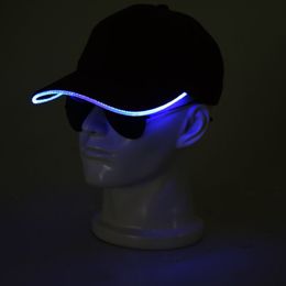 LED Light Baseball Cap 3 Modes Flash Signal Cap 24 StylesParty Club Black New Fabric Traveling Headlamp Advertising Night Hat219P