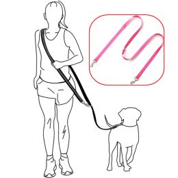 Leashes Dog Leash Hands Free Dog Leash Multi Functional Double Leashes for 2 Dogs Walking Reflective Dogs Leashes Running Pet Chain Rope