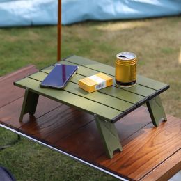 Furnishings Camping Mini Portable Foldable Table for Outdoor Picnic Barbecue Tours Tableware Ultra Light Folding Computer Bed Desk