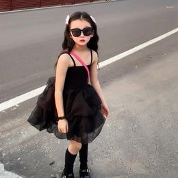 Girl Dresses Summer Girls Tutu Dress Toddler Birthday Baby Vestidos Kids Party Children Clothes Skinny Tank Strap Mesh 4-14Y