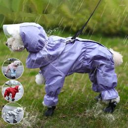 Dog Apparel 4-Colors Raincoat Outdoor Puppy XS-2XL Waterproof For Dogs Pet Jumpsuit Clothes Supplies Raincoats