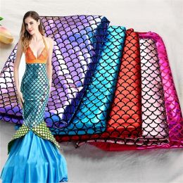 Fabric 1 Meter/bag Laser Fish Scale Sequins Fabric Sewing Mermaid Costume Stage Dress Pillow DIY Craft Party Decorations African Fabric