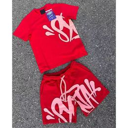 Magliette da maschi set maglietta designer stampata corta y2k synaworld tees blis ballow bling tshirt syna e pantaloncini 627