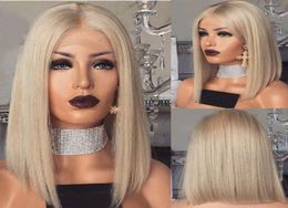 Celebrity Lace Front Wigs Orange Color Short Bob Cut Transparent Lace Blonde European Virgin Remy Human Hair Full Lace Wig 4578269