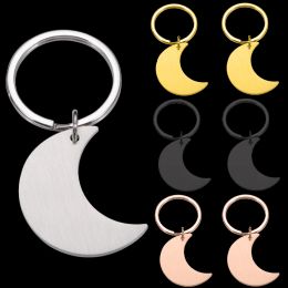 Tags 10Pcs/Lot Blank Moon Pet ID Tag Personalized Name ID Collar Stainless Steel for DIY Custom Name Keychain Accessories Wholesale