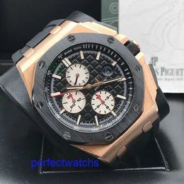 AP Modern Watch Fashion Watch Royal Oak Offshore Series 26401RO Rose Gold Ceramic Mens Fashion Leisure Sports Back Transparent Mechanical Watch