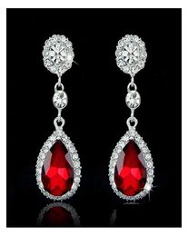 Jewellery Fashion Bridal Crystals Earrings Sier Rhinestones Long Drop Earring 5 Colours Wedding Gift Delivery Party Events Accessorie9548218