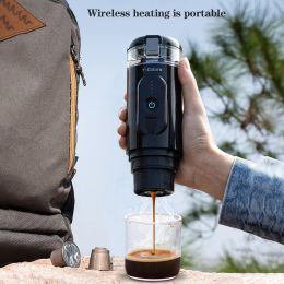 Tools Houselin Portable Espresso Machine SelfHeating Compatible with NS/Pods Capsules & Ground Coffee