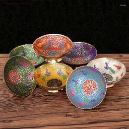 Bottles Nepal Hand-Carved Colourful Printing Copper Tibetan Buddhist Decorate Bowl Candy Water Supply Cup