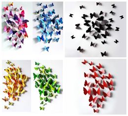 3D Butterfly Wall Decals Multicolor PVC 3D Wall Stickers For TV walls Kids Bedroom Wall Home Decoration Removable3083169