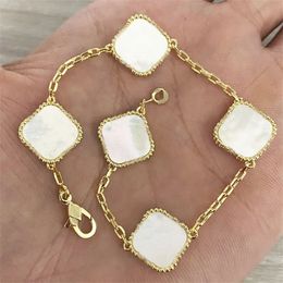 Bracelet Jewellery four leaf bracelet gold plated agate love pendant chain suitable for ladies Original edition