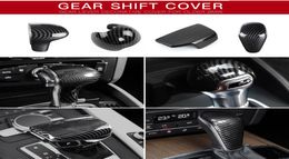 A3 A4 A5 A6 A7 S3 S6 Q5 Q7 Carbon Fibre ABS Plastic Cutch Gear Shift Cover Case Emblem Sticker1969299