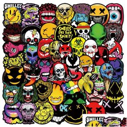 Car Stickers 50Pcs Spooky Halloween Sticker Horror Face Iti For Diy Lage Laptop Skateboard Motorcycle Bicycle Drop Delivery Automobile Ot8Fu